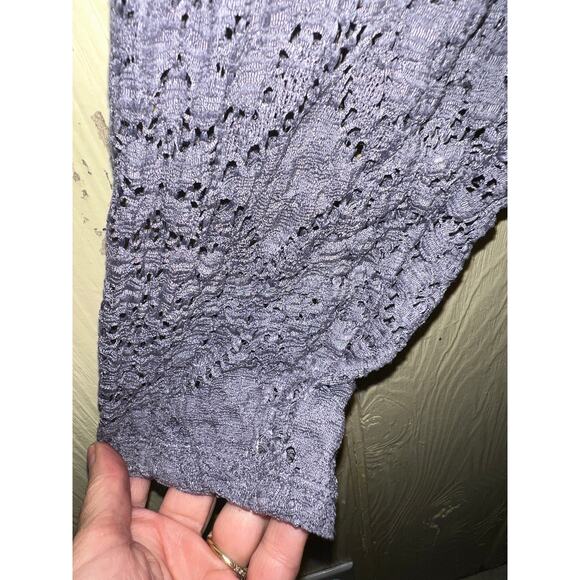 Dusty Plum Lace Blouse 3X TOP Textured Lace Stretch Knit Long Sleeve Maurices - Picture 5 of 7